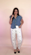 Load image into Gallery viewer, Siri Embroidered Barrel Denim
