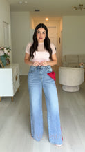 Load image into Gallery viewer, Red Ribbon Denim Pants
