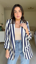 Load image into Gallery viewer, Navy Stripes Dressy Blazer
