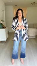 Load image into Gallery viewer, Navy Stripes Dressy Blazer
