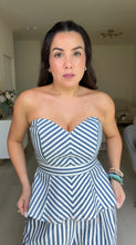 Load image into Gallery viewer, Strapless Peplum Denim Set
