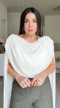 Load image into Gallery viewer, Bodysuit with Mesh Drape Cape
