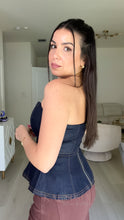 Load image into Gallery viewer, Denim Peplum Corset
