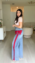 Load image into Gallery viewer, Red Ribbon Denim Pants
