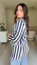 Load image into Gallery viewer, Navy Stripes Dressy Blazer
