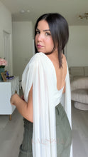 Load image into Gallery viewer, Bodysuit with Mesh Drape Cape

